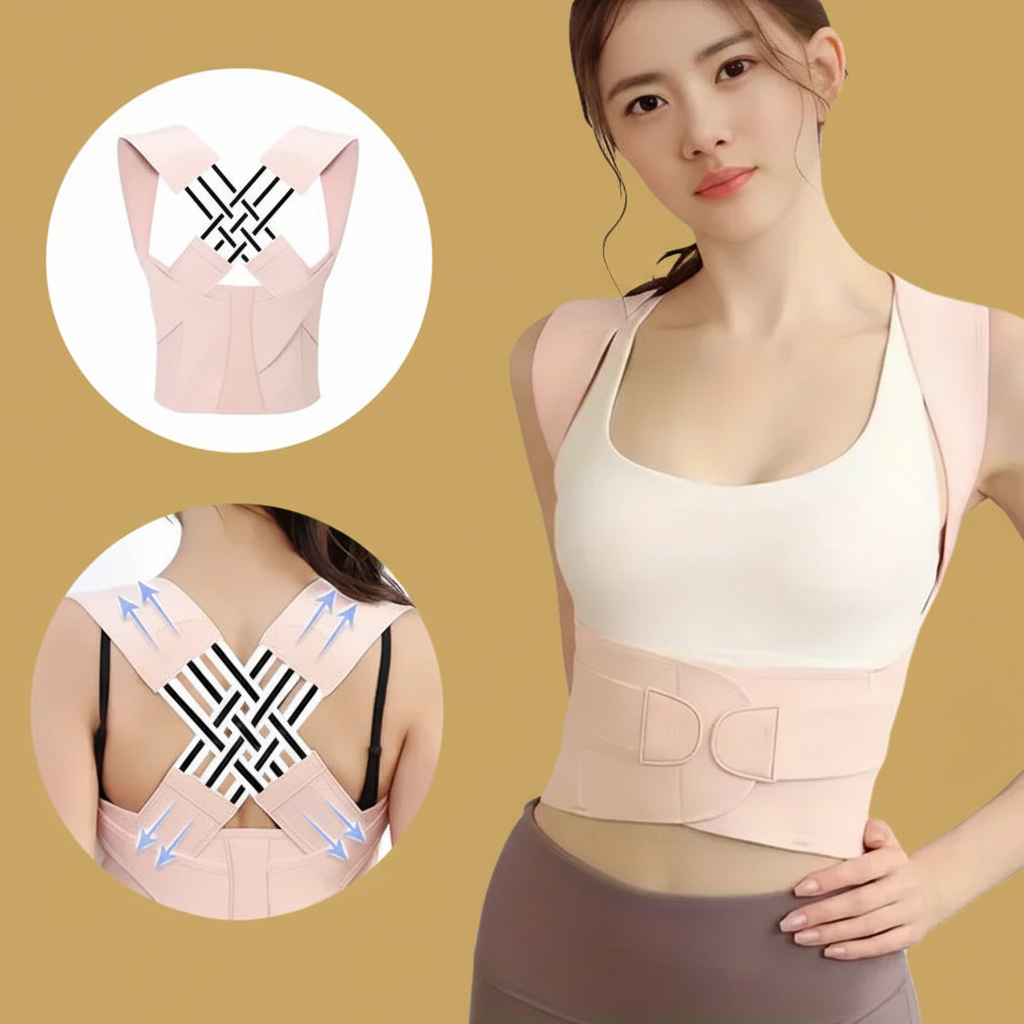 Model with Insets - Gold Background